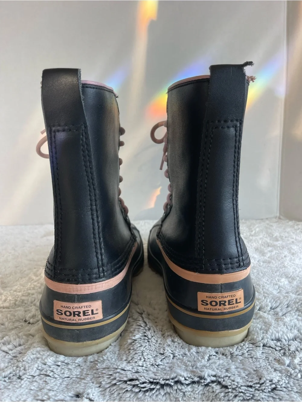 Sorel 1964 Premium Black Pink Winter Snow Boots